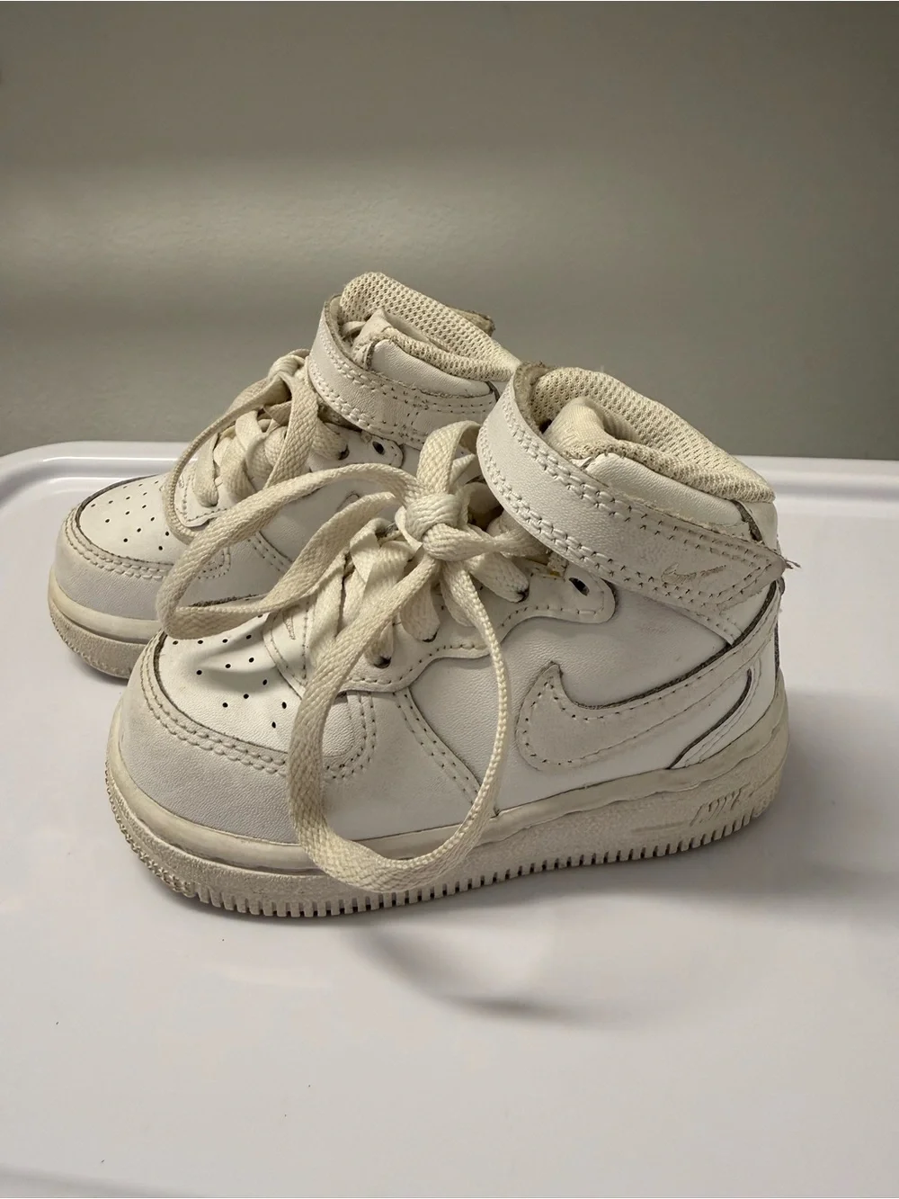 Nike Kids White High-Top Sneaker with Strap